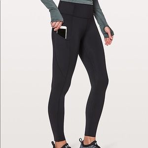 lululemon black 28” fast and free leggings